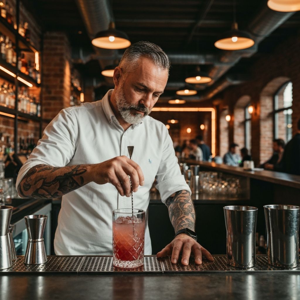 كوكتيل بار - بار كوكتيل في باتومي جورجيا - بار كوكتيلات إبداعية مع ساقي محترف يقدم مشروبات مبتكرة.
