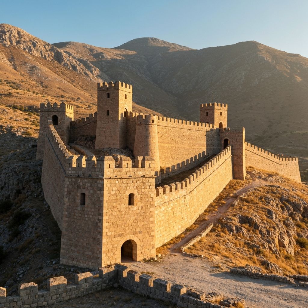 قلعة غونيو - موقع أثري في باتومي جورجيا - قلعة رومانية تاريخية عمرها 2000 عام. من أقدم الآثار في المنط