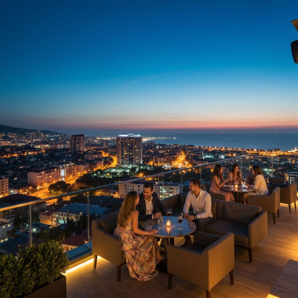 فندق رامادا - 4 نجوم في باتومي جورجيا - فندق أنيق مع سكاي بار شهير ومطعم على السطح. إطلالات بانورامي